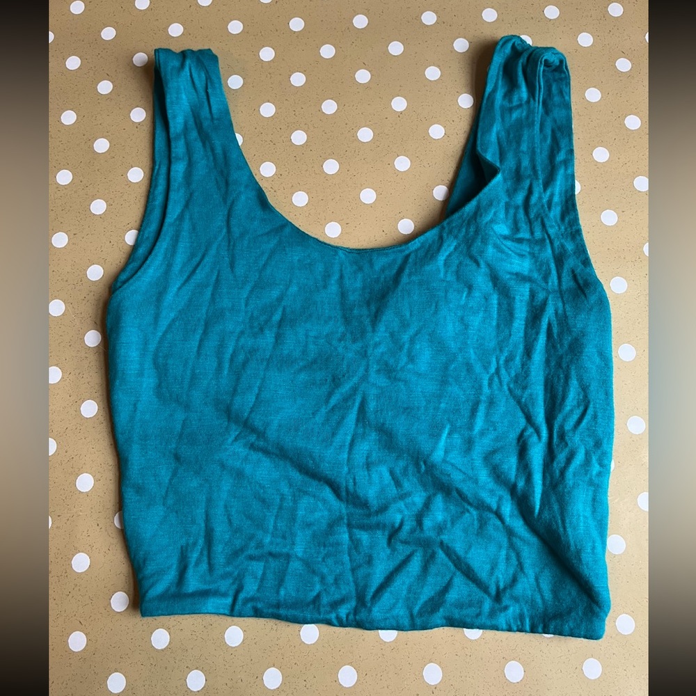 Teal crop top from body central